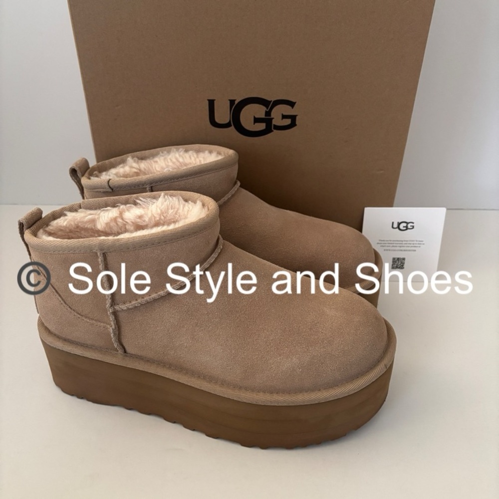 UGG Classic Ultra Mini Platform Boots Sand 7